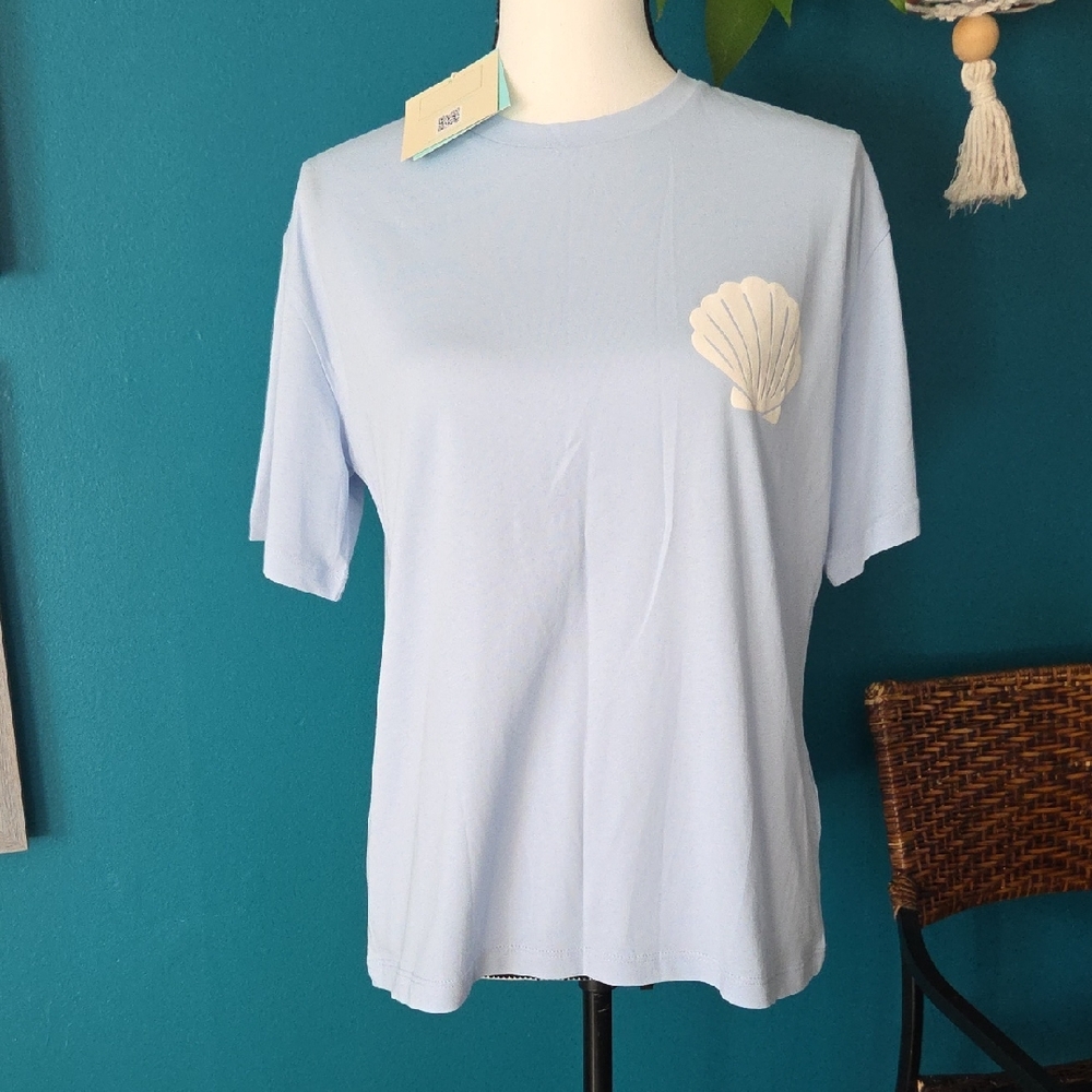 Sky Blue Shell Accent Women's Tee